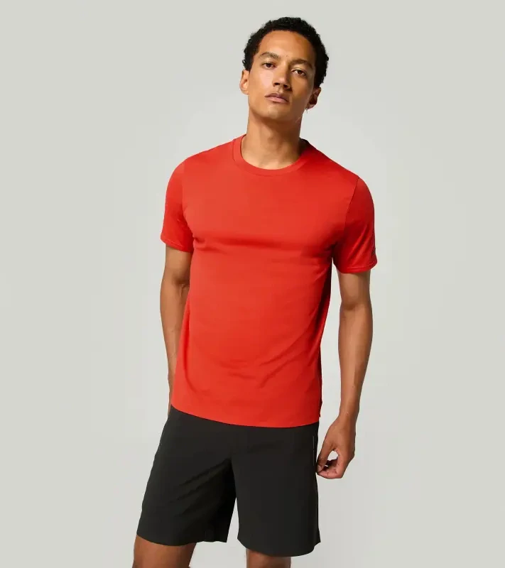 PORSCHE DESIGN Men´s T-Shirt Essential Tričko pánské volnočasové bavlněné lávově oranžová