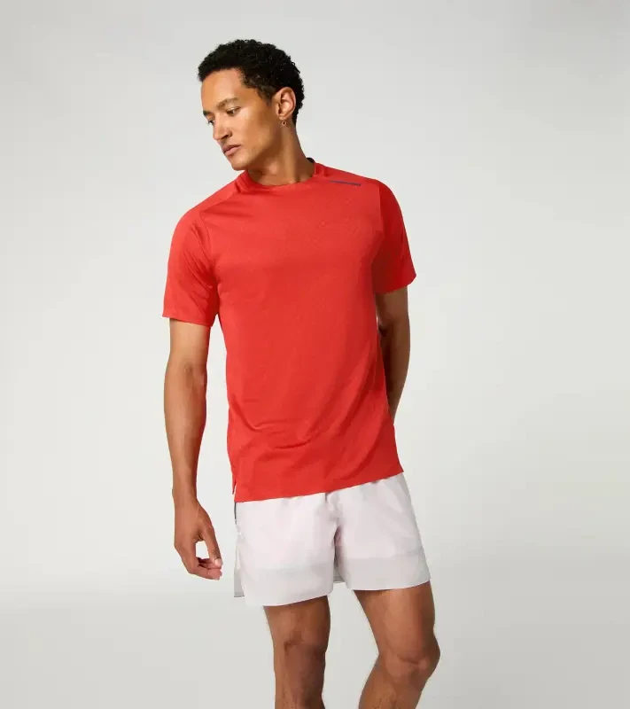 PORSCHE DESIGN Sport-Tex Jacquard T-Shirt Tričko žakárové s kulatým výstřihem lávově oranžová