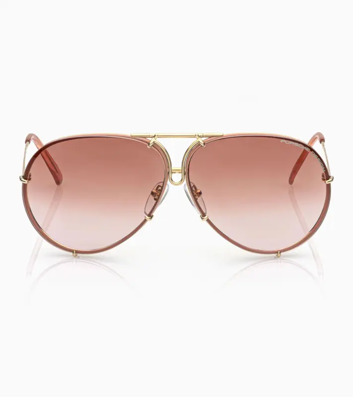 PORSCHE DESIGN P´8478 Sunglasses Iconic Aviator #1 Ladies Capsule Sluneční brýle Pilotky dámské zlatorůžové s výměnnými skly v teracotovém gradientu nebo hnědé