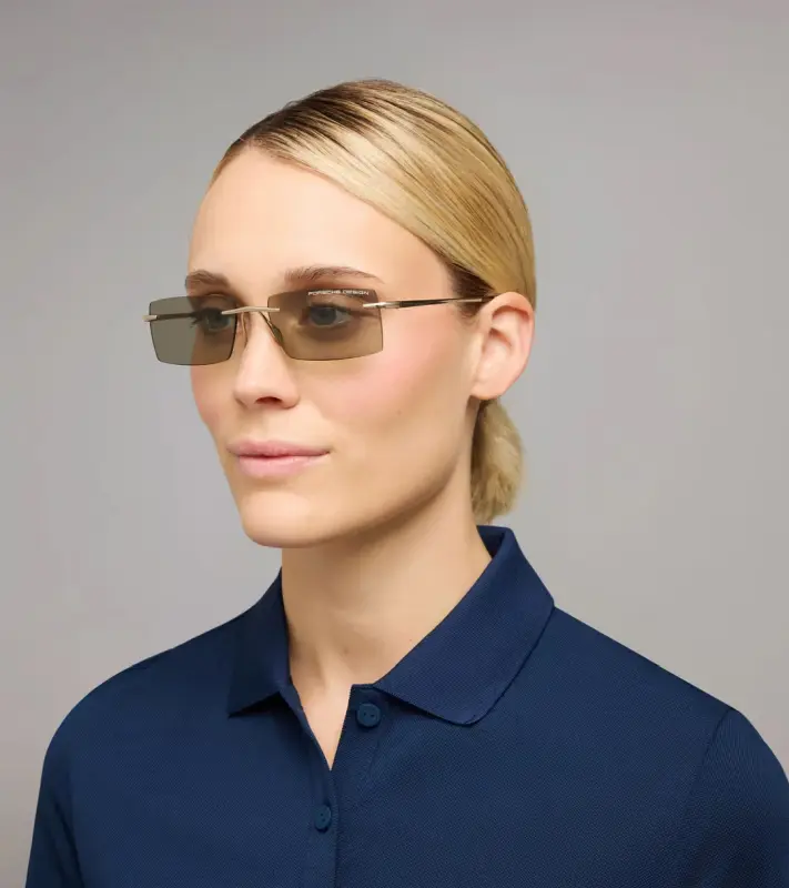 PORSCHE DESIGN P´86018 Sunglasses Liquid Titanium #8 Sluneční brýle bezrámečkové uni šedé se světle oranžovými skly