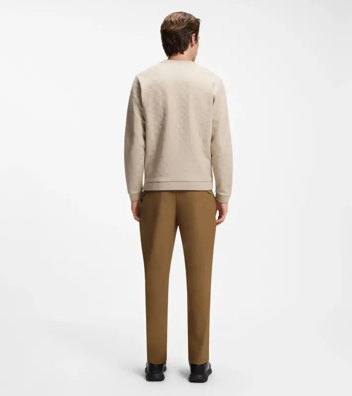 PORSCHE DESIGN Sweatshirt with Pascha Check Jacquard Porsche x BOSS Svetr mikina se žakárovým vzorem šachovnice a vycentrovaným reliéfním logem v béžové