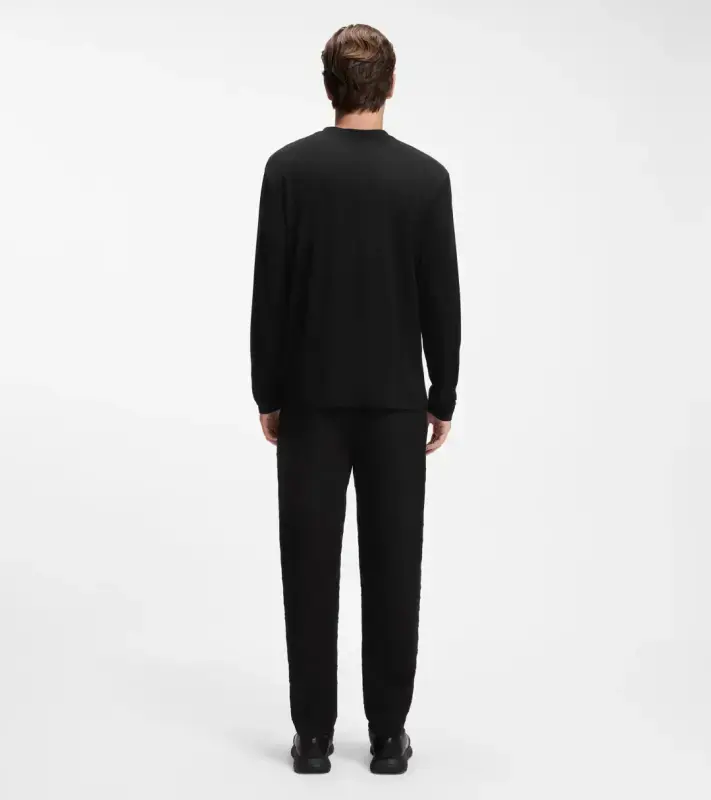 PORSCHE DESIGN Long-sleeved T-shirt with gloss logo Porsche x BOSS Tričko s dlouhým rukávem sportovně laděné s výstřihem ke krku černé s grafikou