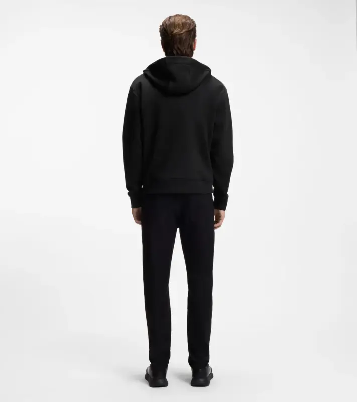 PORSCHE DESIGN Relaxed-fit zip-up Hoodie with logo Porsche x BOSS Mikina klokanka rozepínací s reliéfním logem v černé