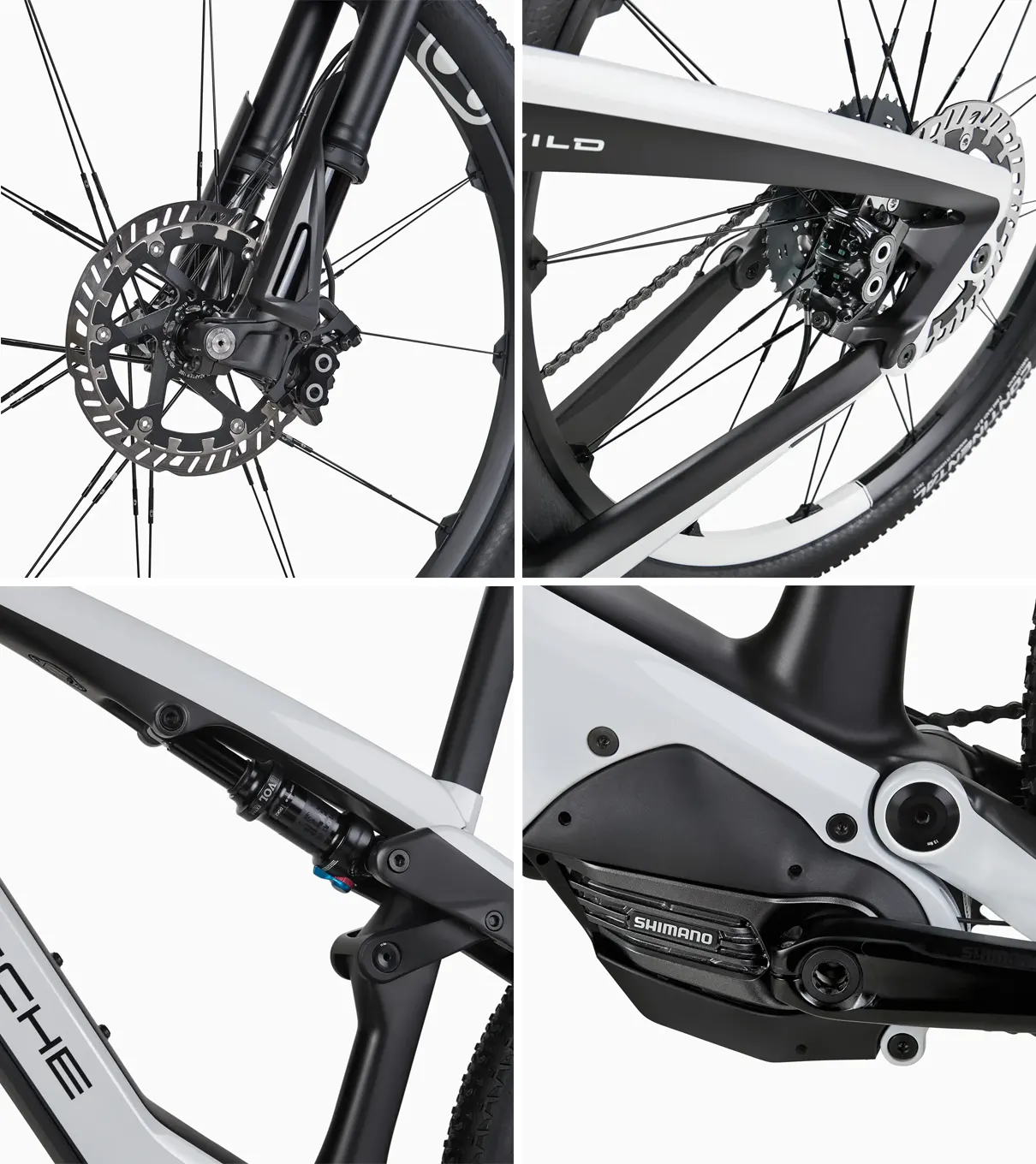 PORSCHE DESIGN eBike Sport Jízdní elektrokolo Sport 27,5" velikost S 156 - 170 cm do 120kg bíločerné karbonový rám