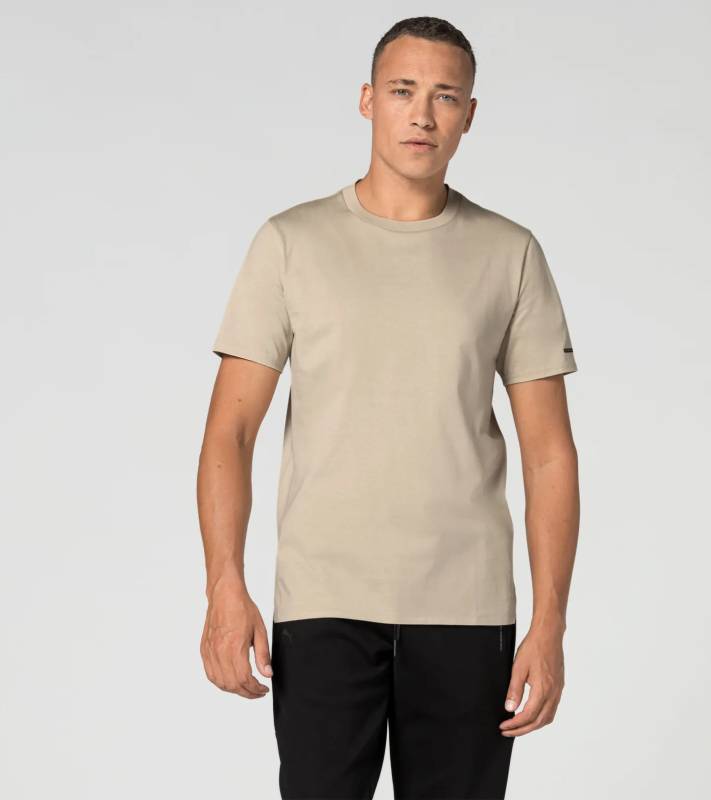 PORSCHE DESIGN Essential T-Shirt Tričko s kulatým výstřihem a logem béžová
