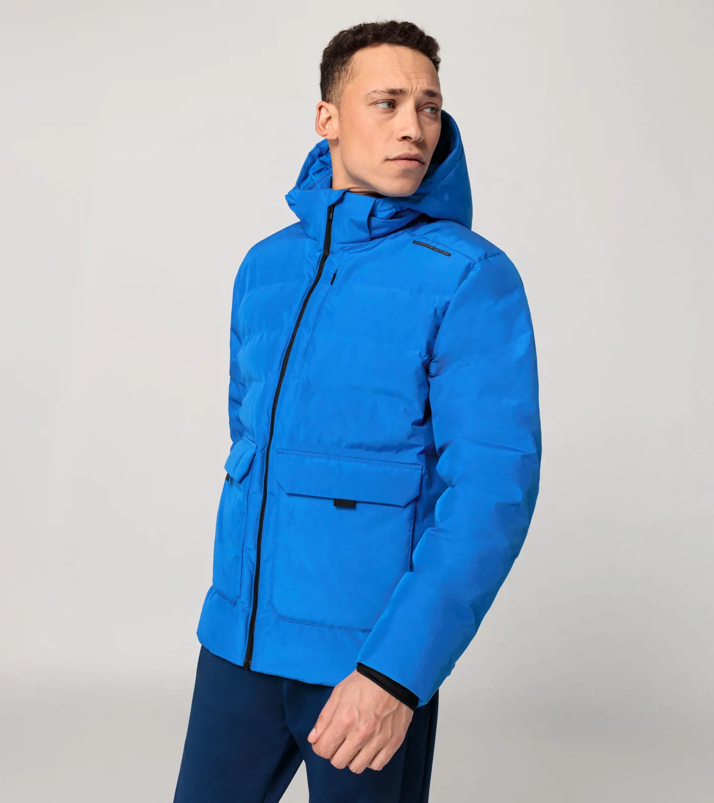 PORSCHE DESIGN Padded Jacket Bunda prošívaná zimní vyteplená s kapsami ultra modrá