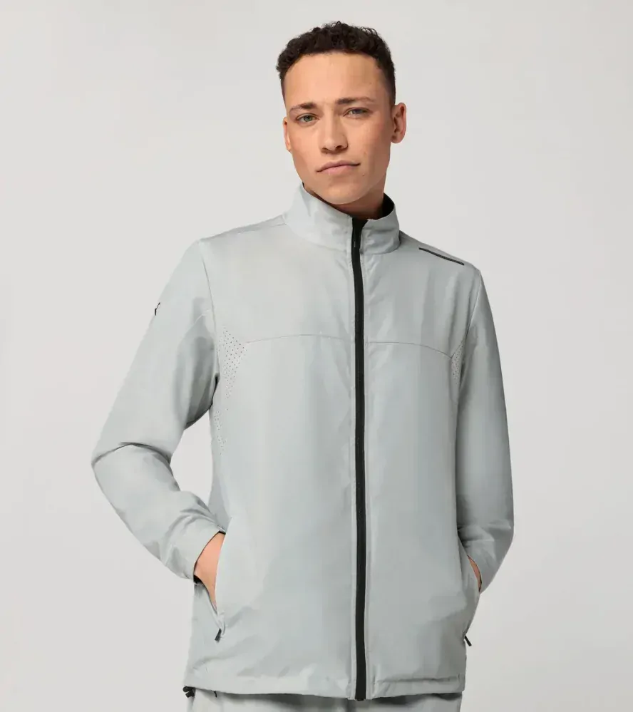 PORSCHE DESIGN Woven tech jacket Bunda tkaná sportovní tech funkční popelavě šedá