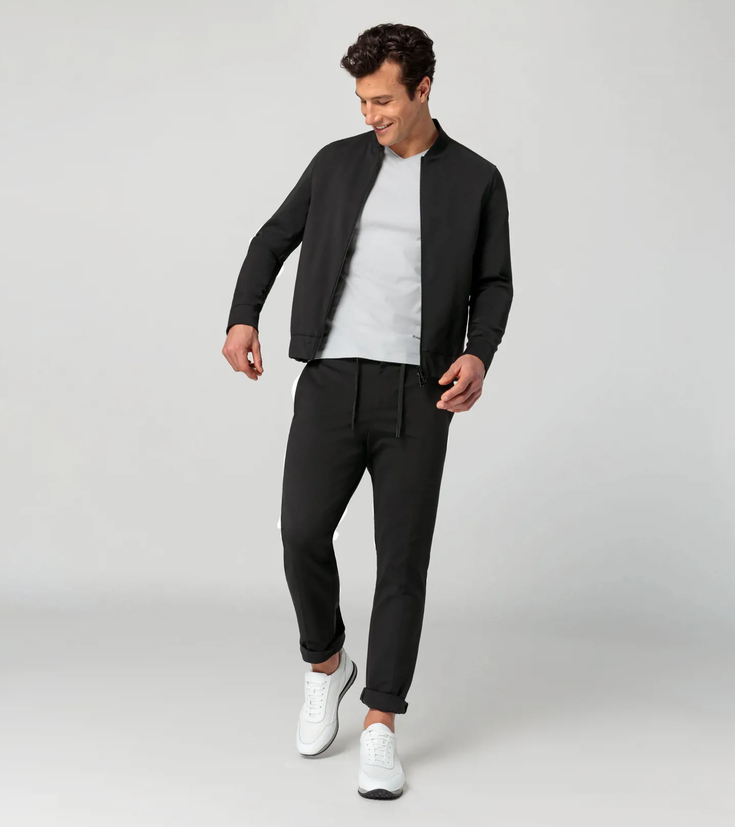 PORSCHE DESIGN Athleisure blouson Bunda módní volnočasová pro období podzim jaro černá