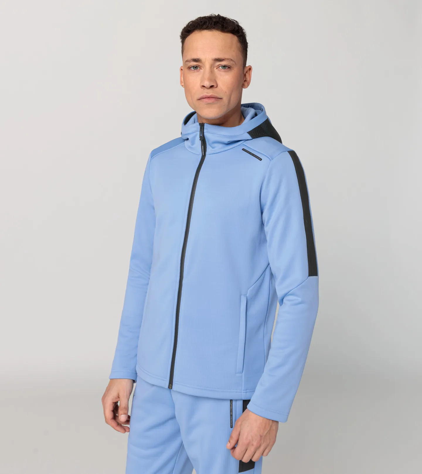 PORSCHE DESIGN Hooded sweat jacket Mikina s kapucí funkční pastelová modrá