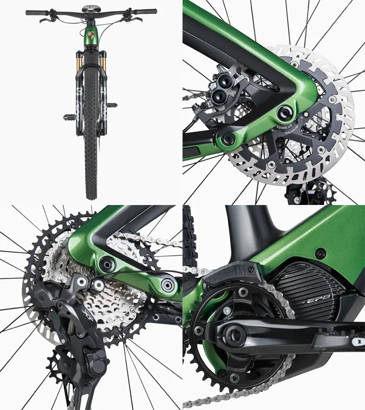 PORSCHE eBike Cross Performance EXC Jízdní horské elektrokolo karbonový rám zelená mamba