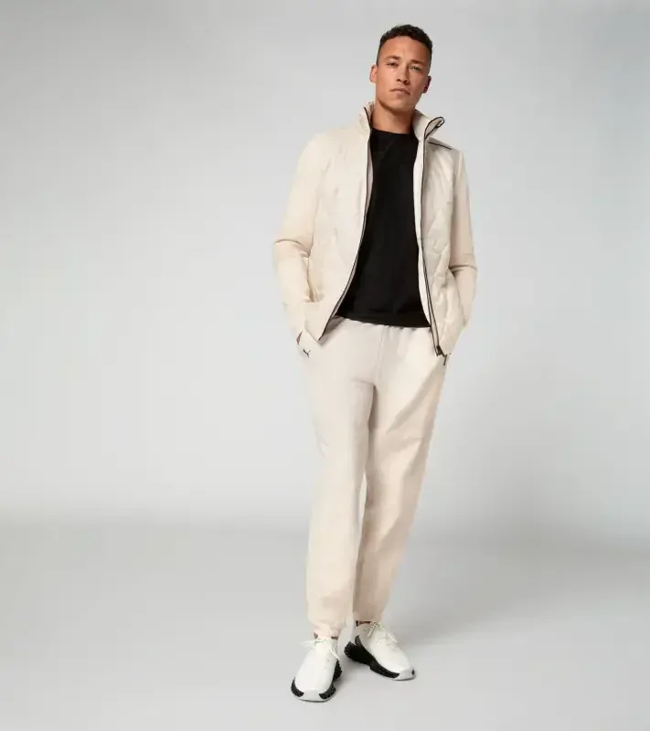 PORSCHE DESIGN Hybrid jacket Bunda prošívaná s pletenými rukávy a kapucí alpská bílá
