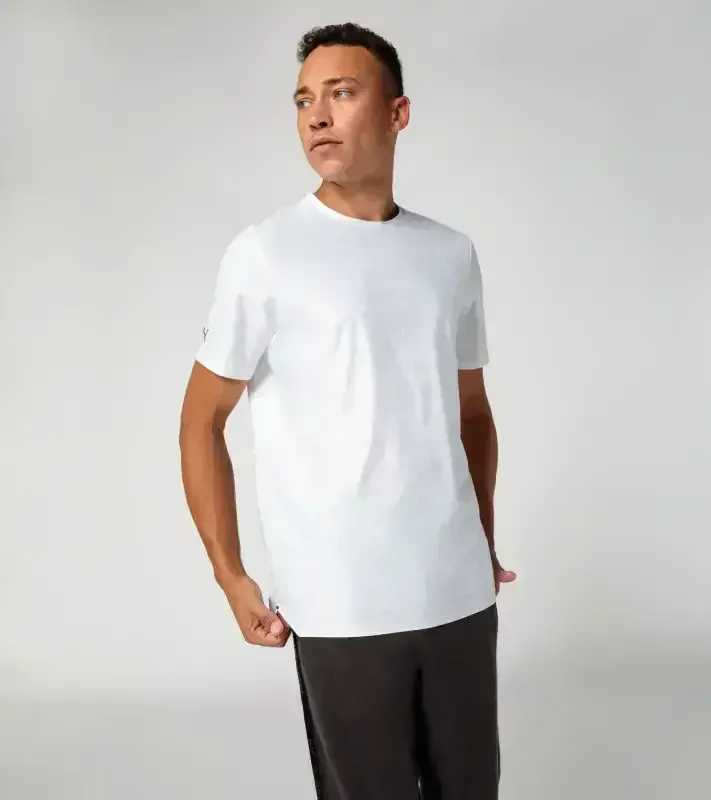 PORSCHE DESIGN Graphic T-shirt Tričko sportovní funkční s kulatým výstřihem a potiskem bílá