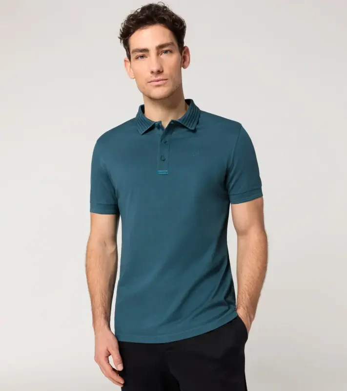 PORSCHE DESIGN TecFlex polo shirt Polokošile tričko s límečkem z piké petrolejově zelená