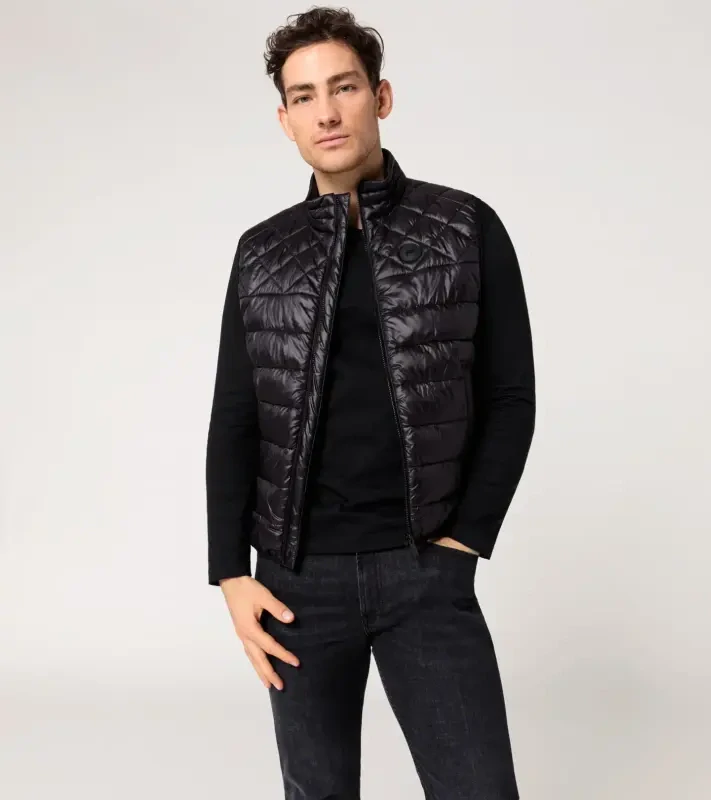 PORSCHE DESIGN Lightweight vest Vesta prošívaná odlehčená na zip černá