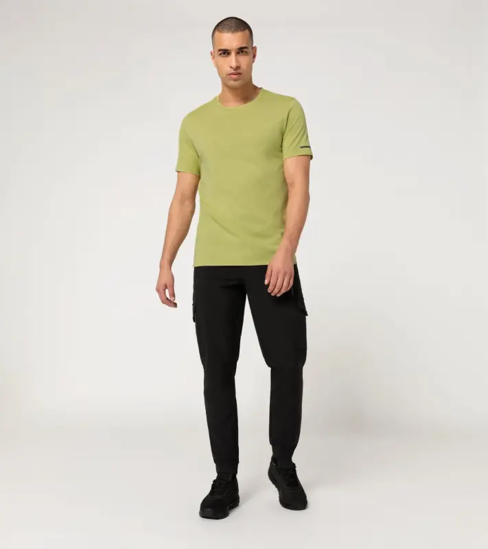 PORSCHE DESIGN Essential T-shirt Tričko sportovní s kulatým výstřihem a logem limetkově zelená