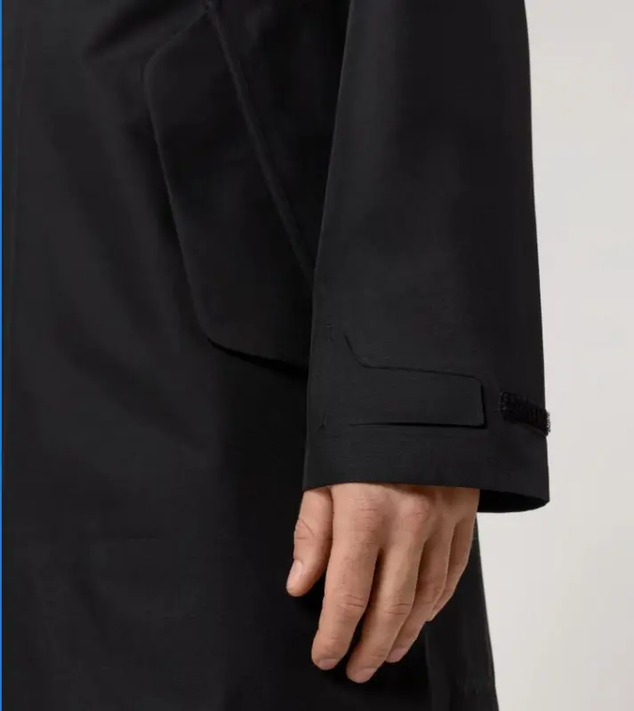 PORSCHE DESIGN Trench coat Trenčkot kabát pro chladnější počasí s odepínací kapucí černá