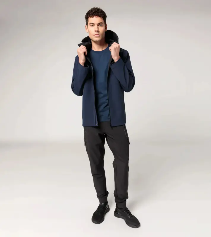 PORSCHE DESIGN All Day Reversible Jacket Bunda oboustranná s kapucí tmavě modrá nebo černá