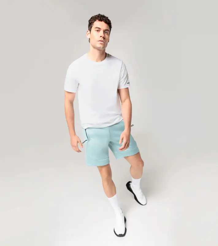 PORSCHE DESIGN T-shirt Essential Tričko volnočasové sportovní s kulatým výstřihem a logem bílá