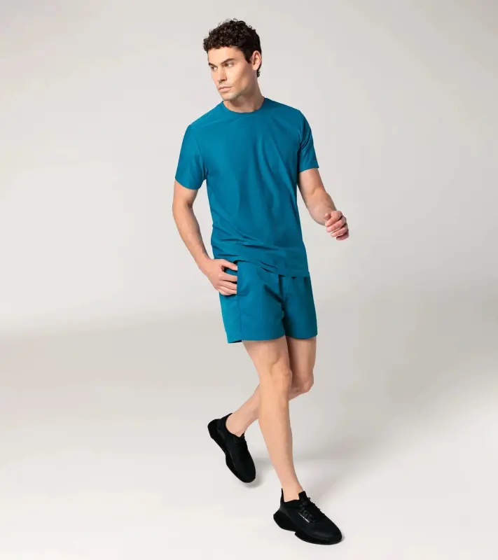 PORSCHE DESIGN Hexagon T-shirt Tričko volnočasové sportovní s kulatým výstřihem logem a šestihranným vzorem modrá