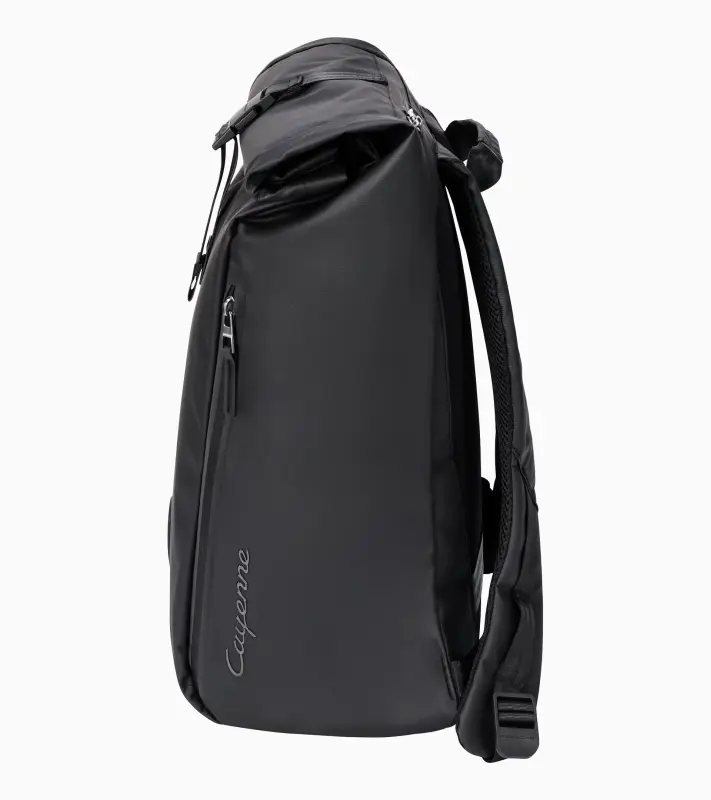 PORSCHE Cayenne backpack Batoh s rolovacím uzávěrem a prostorem pro notebook černá