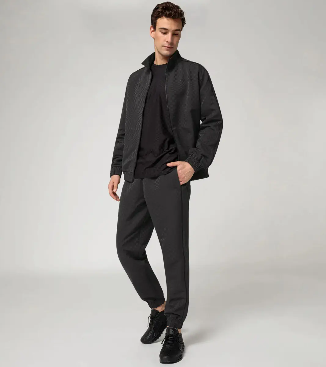 PORSCHE Jacquard tracksuit top 911 Spirit 70 žakárová mikina černá