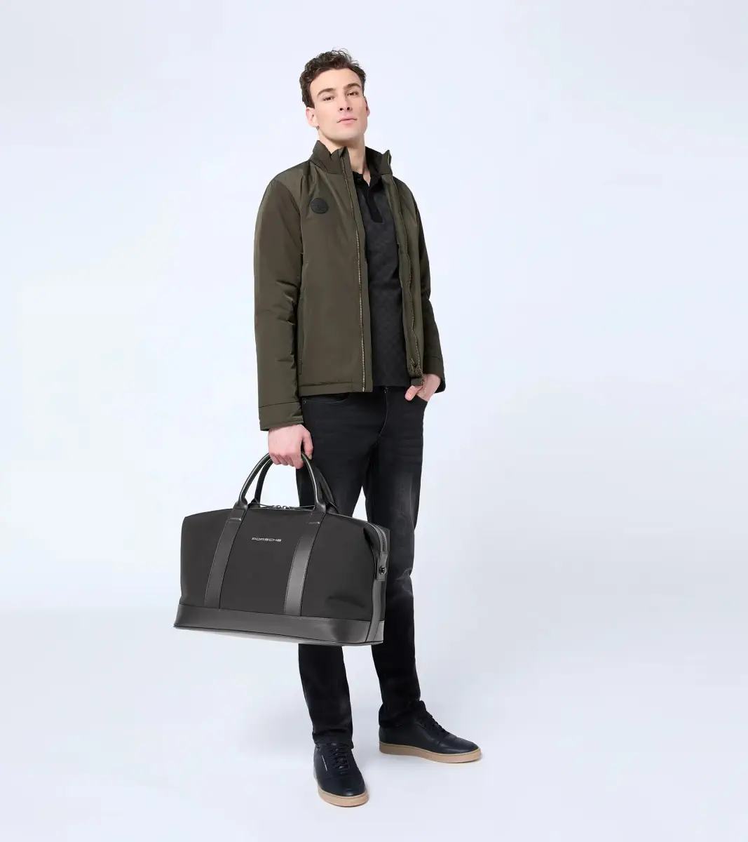 PORSCHE Travel bag Heritage cestovní taška černá se zlatým logem