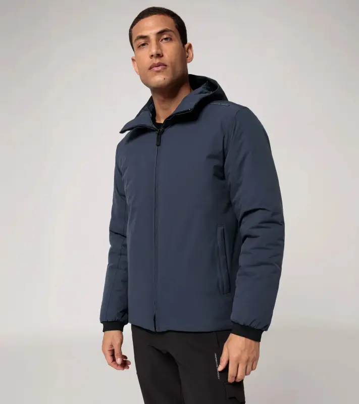 PORSCHE DESIGN Light blouson jacket Bunda volnočasová na zip s podšívkou a kapucí tmavě modrá