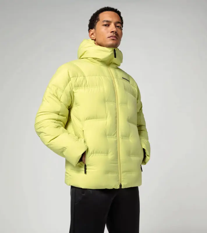 PORSCHE DESIGN Padded jacket Bunda prošívaná zimní s kapucí jemně žlutá 