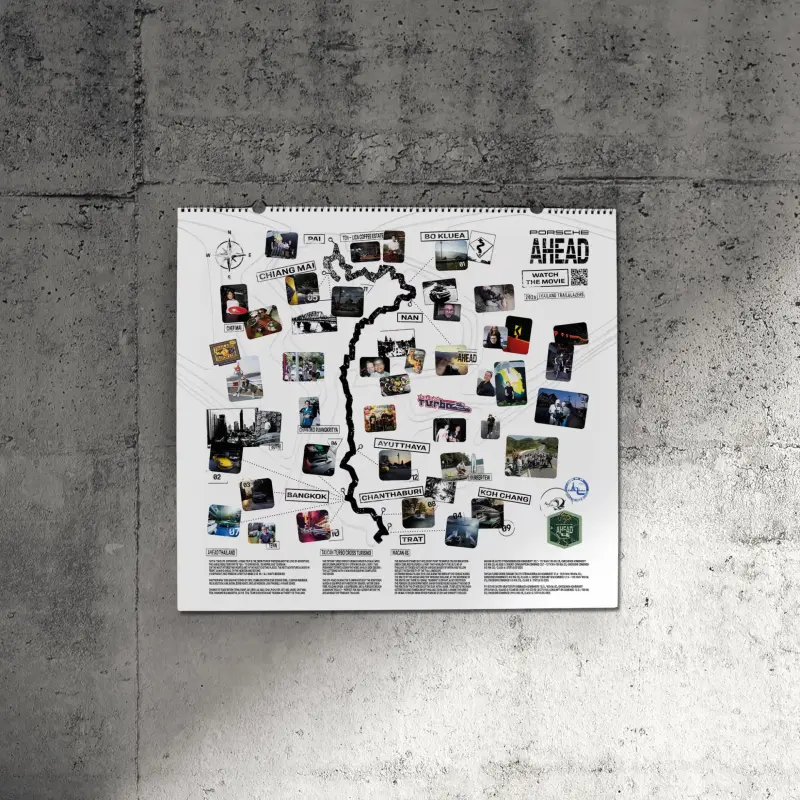 PORSCHE Calendar 2026 Thailand Kalendář nástěnný 2026 Thajsko