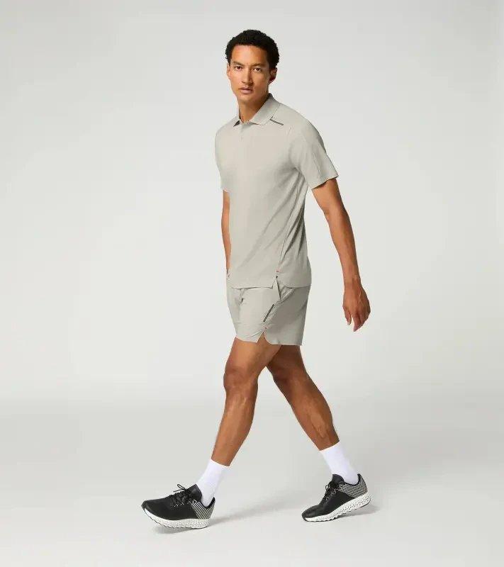 PORSCHE DESIGN Sport-Tex Jacquard Polo Shirt Polokošile tričko žakárové s límečkem a knoflíčky béžová