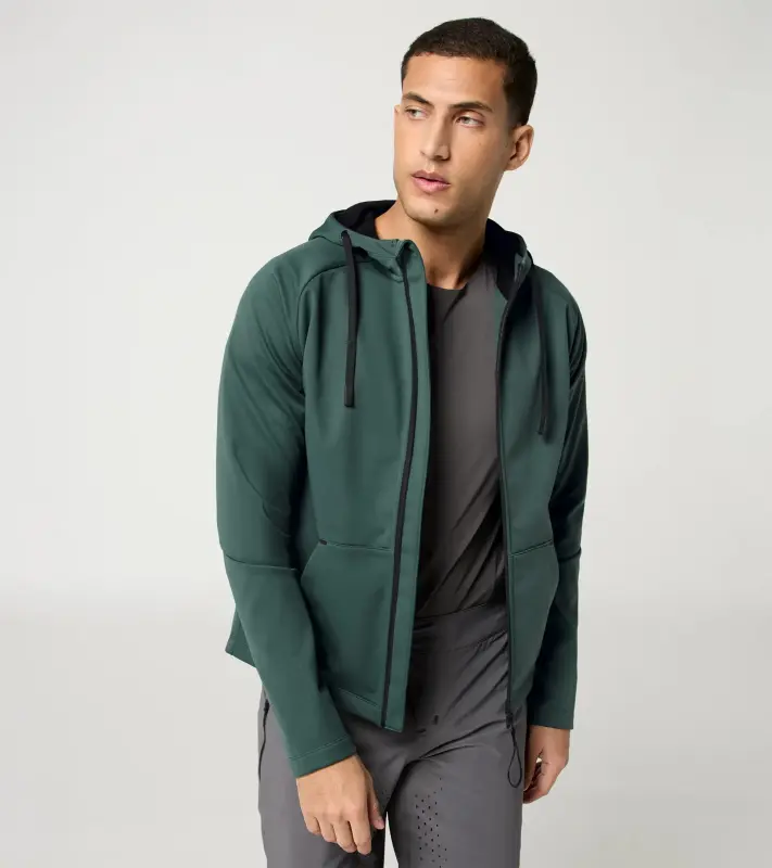 PORSCHE Hoodie Unisex Mikina cyklistická sportovní na zip tmavě zelená