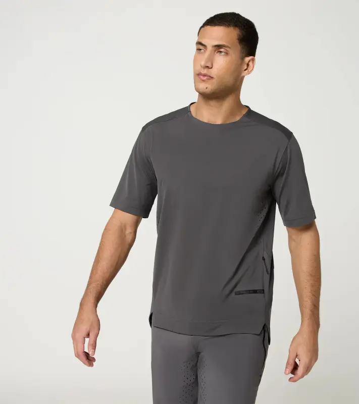 PORSCHE Bike shirt Unisex Tričko cyklistické sportovní funkční s potiskem a logem antracitová šedá