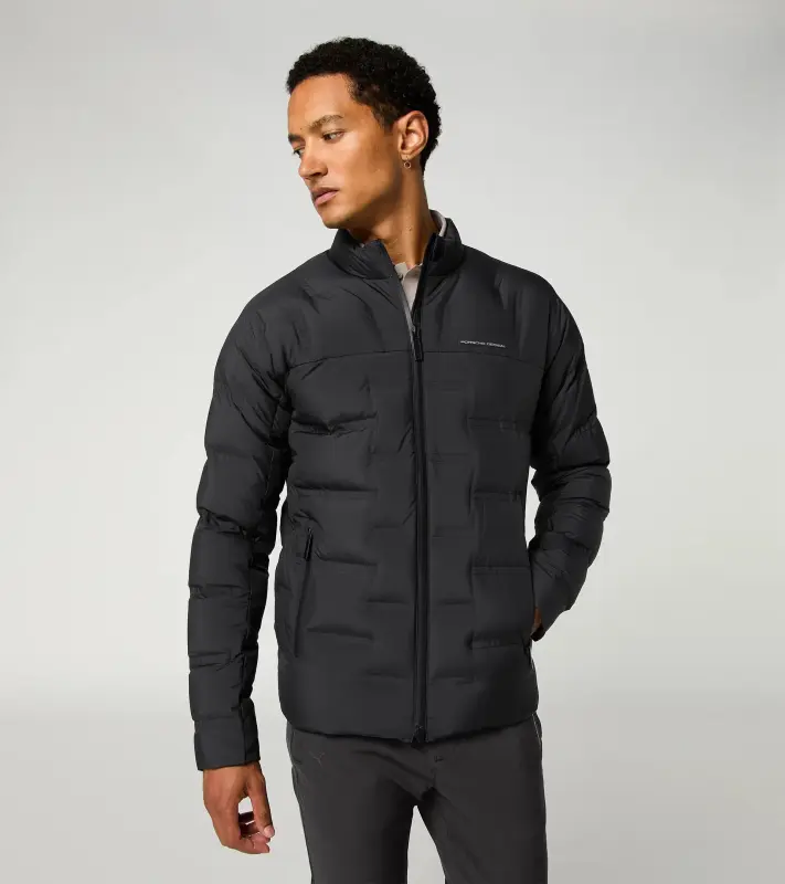 PORSCHE DESIGN Lightweight Padded Jacket Bunda prošívaná funkční do jarního nebo podzimního počasí černá