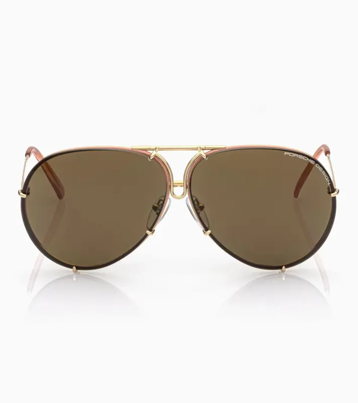 PORSCHE DESIGN P´8478 Sunglasses Iconic Aviator #1 Ladies Capsule Sluneční brýle Pilotky dámské zlatorůžové s výměnnými skly v teracotovém gradientu nebo hnědé