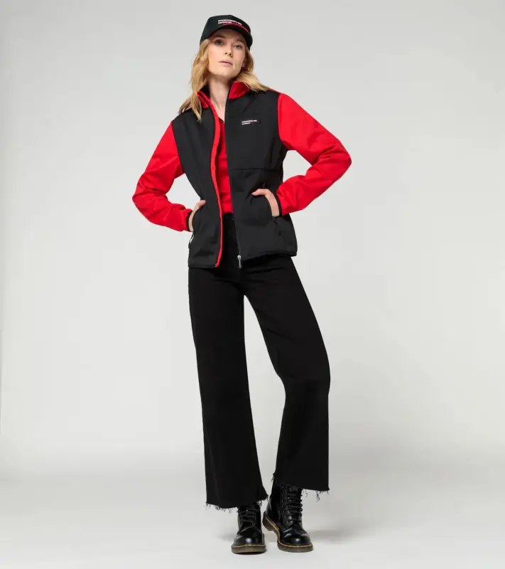 PORSCHE Women's Softshell Jacket Motorsport Replica Bunda dámská funkční sportovní vyštíhlená červenočerná