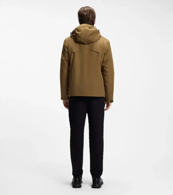 PORSCHE DESIGN Three-in-one jacket Porsche x BOSS Bunda lehká bomberka ve třech variantách s reliéfním logem hnědá camelka