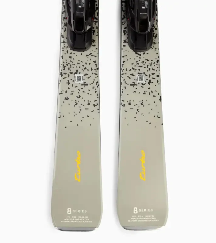 PORSCHE x HEAD 8 Series Adventure skis Sjezdové lyže dynamické pro střední oblouk s vázáním a dřevěným jádrem černošedé