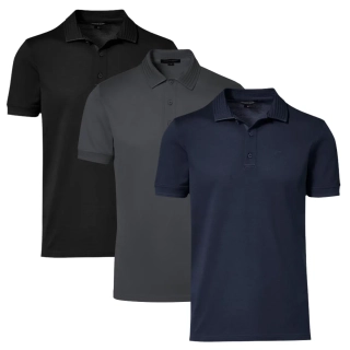 PORSCHE DESIGN TecFlex Polo Tričko módní s límečkem a knoflíky černá, šedá, námořní modrá
