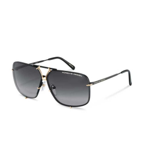 PORSCHE DESIGN Sunglasses P´8928 sluneční brýle černozlaté s vyměnitelnými skly v šedém gradientu nebo olivově zelené