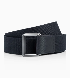 PORSCHE DESIGN Casual Double Ring Buckle Belt Módní ležérní pásek s dvojitou kroužkovou přezkou tmavě modrý šířka 4 cm