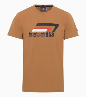 PORSCHE T-Shirt Unisex Roughroads Tričko s kulatým výstřihem a potiskem Porsche 953 pískově hnědá 