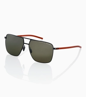 PORSCHE DESIGN Sunglasses P´8963 Sluneční brýle černočervené se zelenými skly polarizované