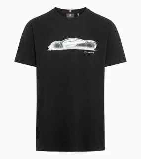 PORSCHE T-shirt 75Y Mission X hypercar Tričko jubilejní s potiskem černá