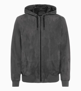 PORSCHE DESIGN Suede leather jacket Bunda kožená semišová antracitově šedá