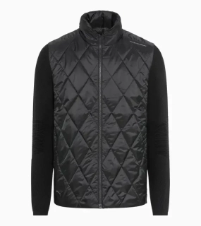 PORSCHE DESIGN Hybrid jacket Bunda prošívaná s pletenými rukávy a kapucí černá