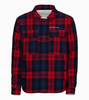 PORSCHE Reversible jacket Turbo No. 1 Bundá pánská oboustranná kostkovaná a ledovcově šedá