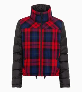 PORSCHE Reversible women's jacket Turbo No. 1 Bunda dámská oboustranná kostkovaná a černá