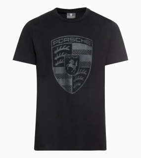 PORSCHE Crest T-Shirt Essential Tričko bavlněné se znakem černá