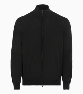 PORSCHE DESIGN Cardigan Svetr na zip z merina černá