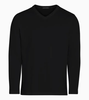 PORSCHE DESIGN Long-sleeve V-neck T-shirt Tričko s dlouhým rukávem a výstřihem do V černá